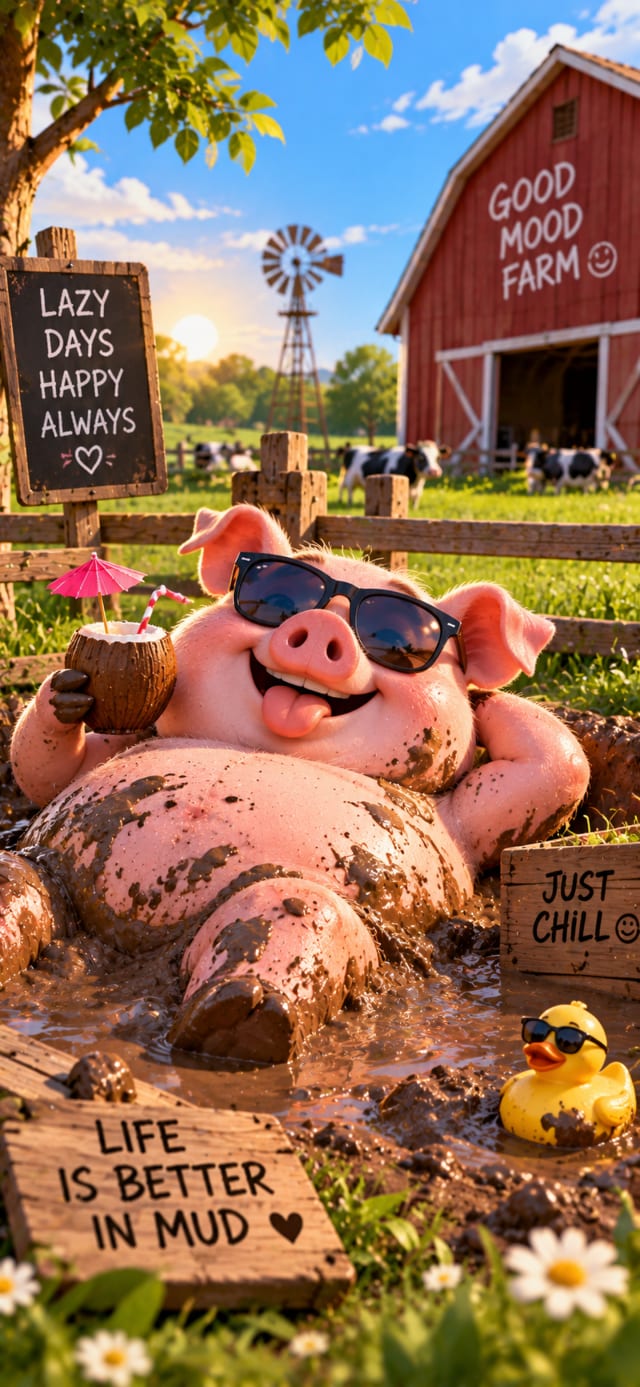 Lazy Pig Mud Bath wallpaper