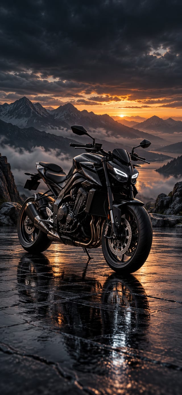 Black Motorcycle Render wallpaper