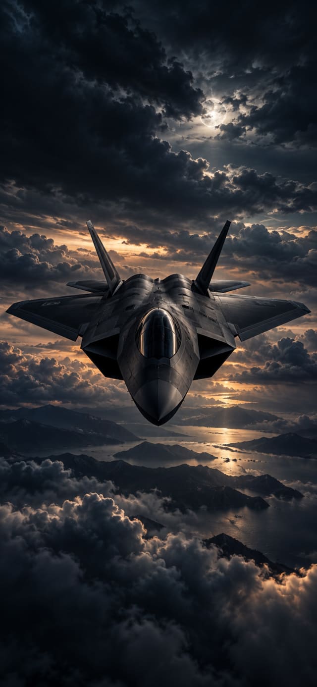 Black Jet Fighter 3D wallpaper