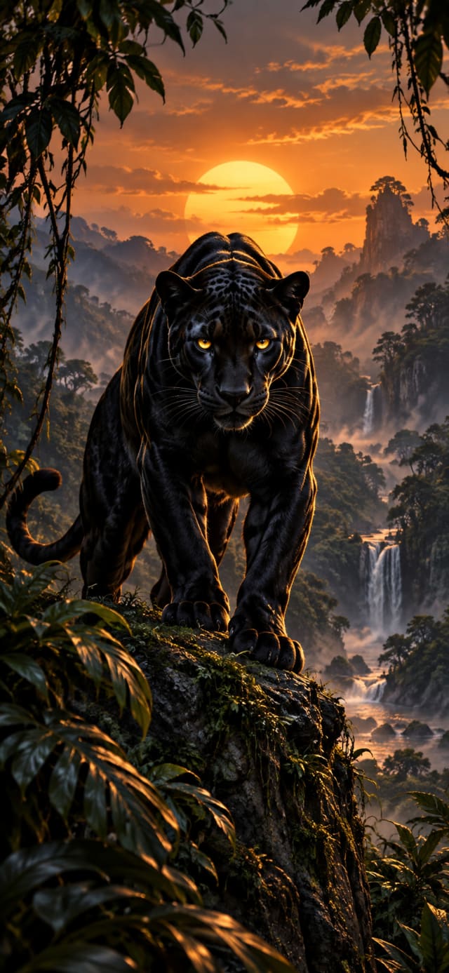Black Panther Character 3D wallpaper