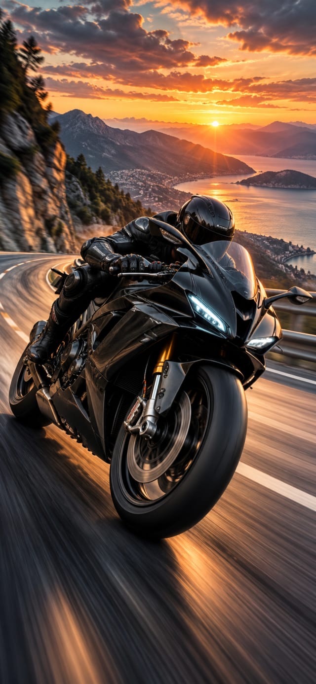 Black Racing Bike 3D wallpaper