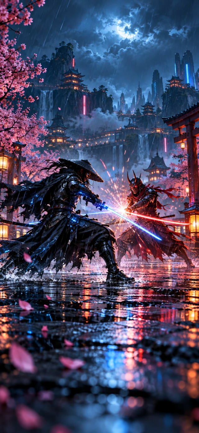 Cyber Samurai Duel wallpaper