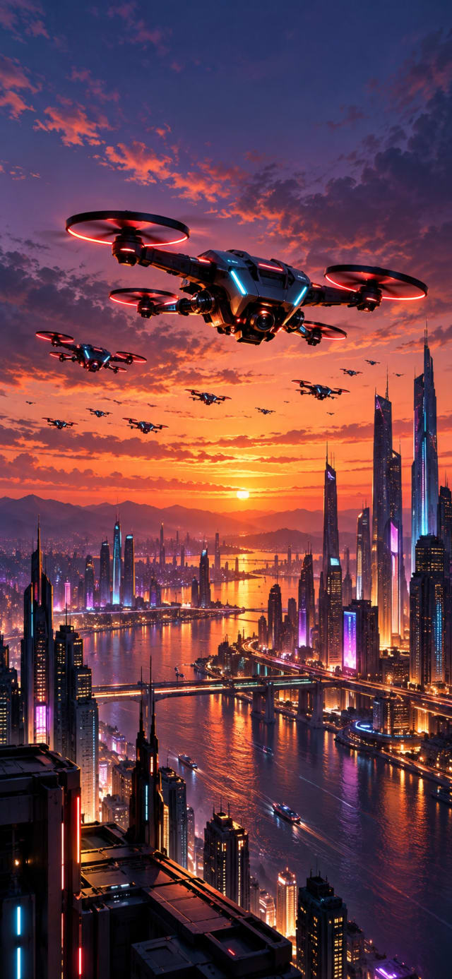 Drone Swarm Sky wallpaper