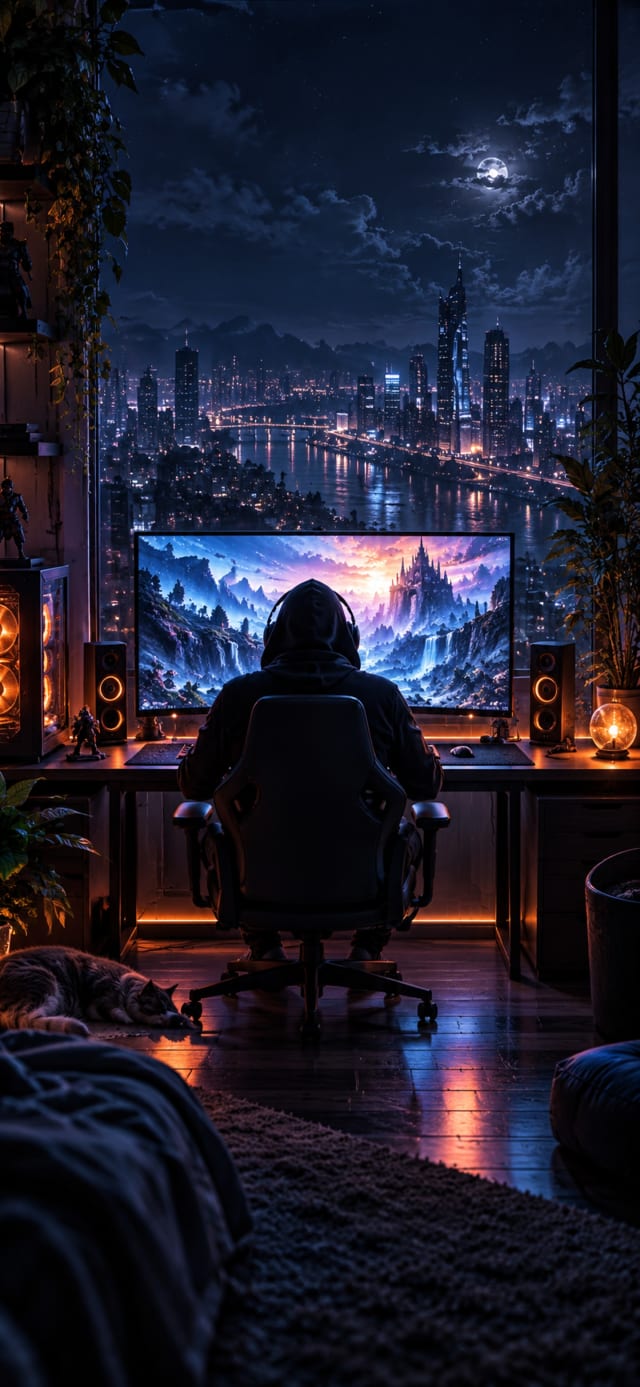Hooded Gamer Silhouette wallpaper
