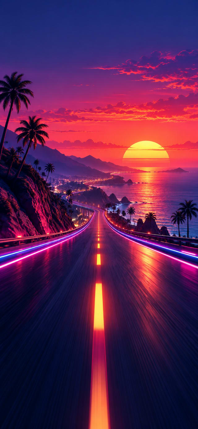 Retro Racing Road wallpaper