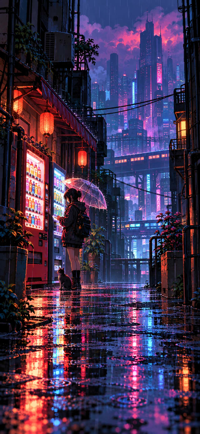 Pixel Cyber Alley wallpaper