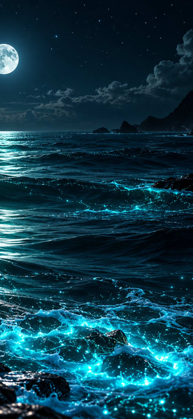 Ocean Bioluminescence — Smartwatch Wallpaper wallpaper