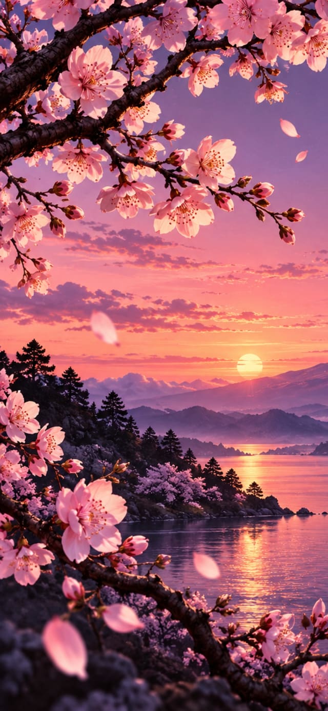 Sakura at Dusk — Smartwatch Wallpaper wallpaper