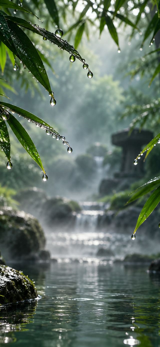 Bamboo Rain — Smartwatch Wallpaper wallpaper