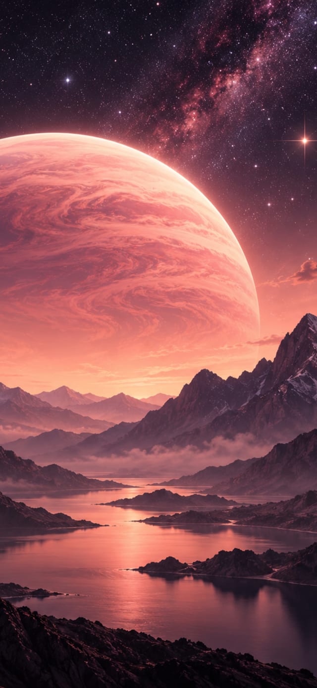 Pink Planet Rise — Smartwatch Wallpaper wallpaper