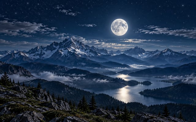 Moonlit Ridge — Tablet Wallpaper wallpaper