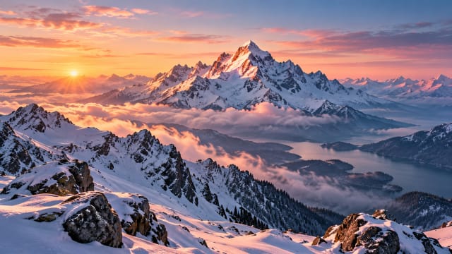 Alpine Sunrise — Laptop Wallpaper wallpaper