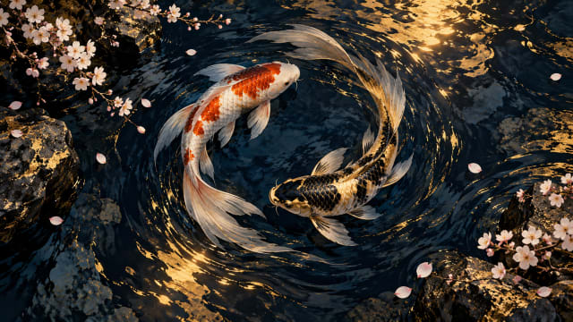 Golden Koi — Laptop Wallpaper wallpaper