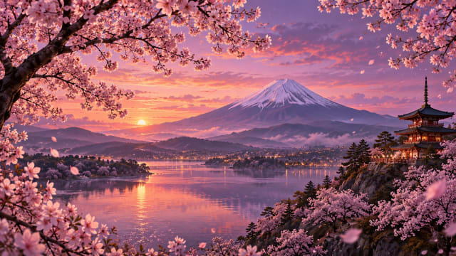 Sakura at Dusk — Desktop Wallpaper wallpaper
