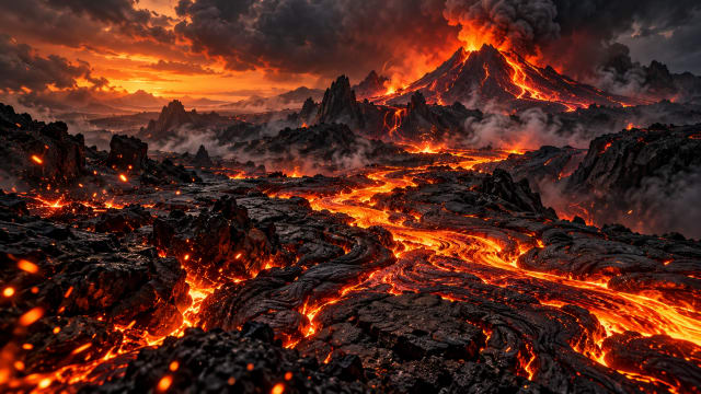 Volcanic Ember — Desktop Wallpaper wallpaper
