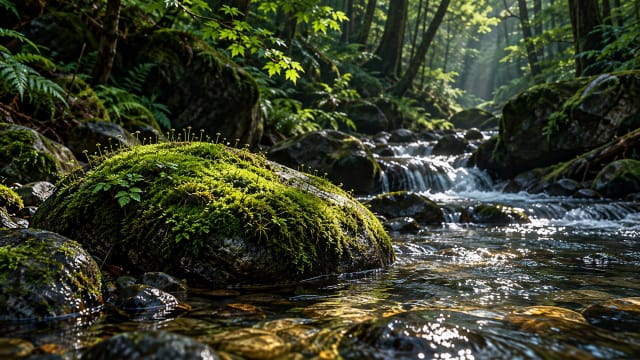 Mossy Stone — Desktop Wallpaper wallpaper