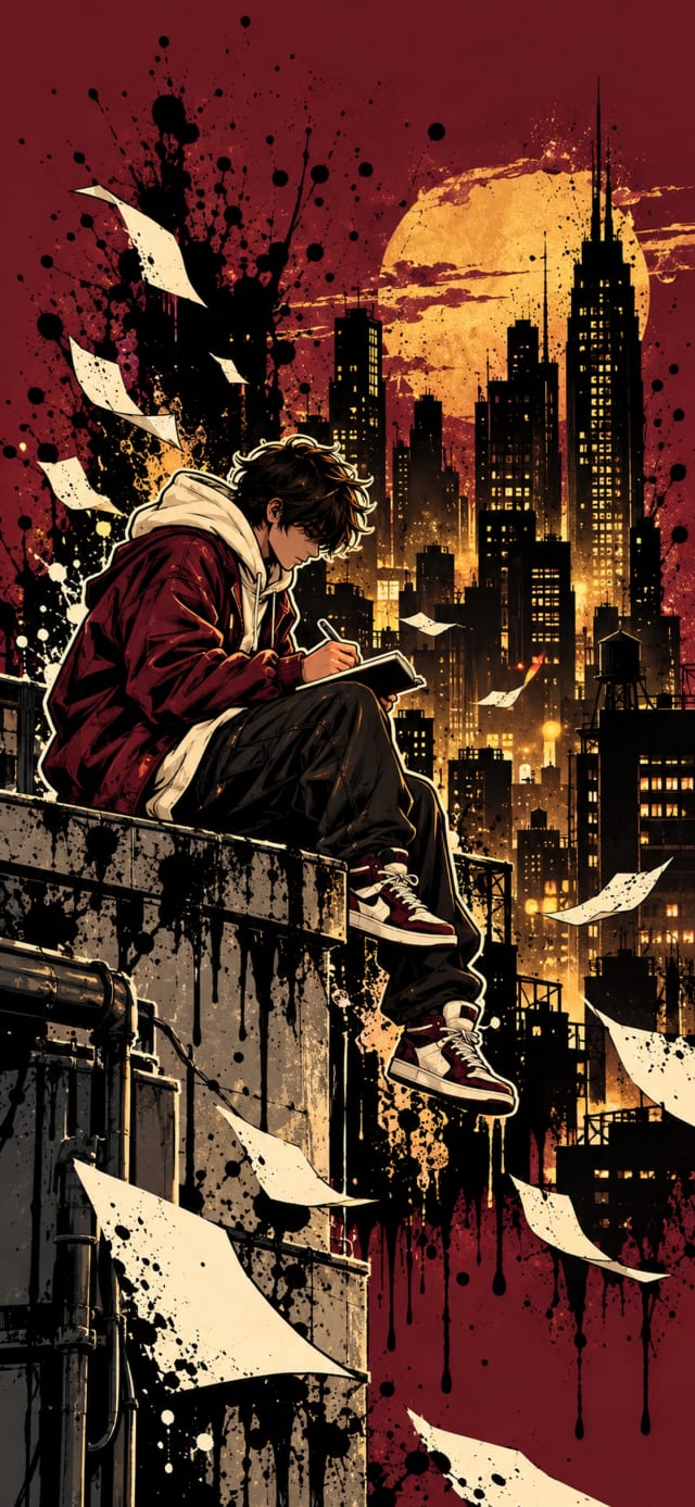 Night Street Poet wallpaper