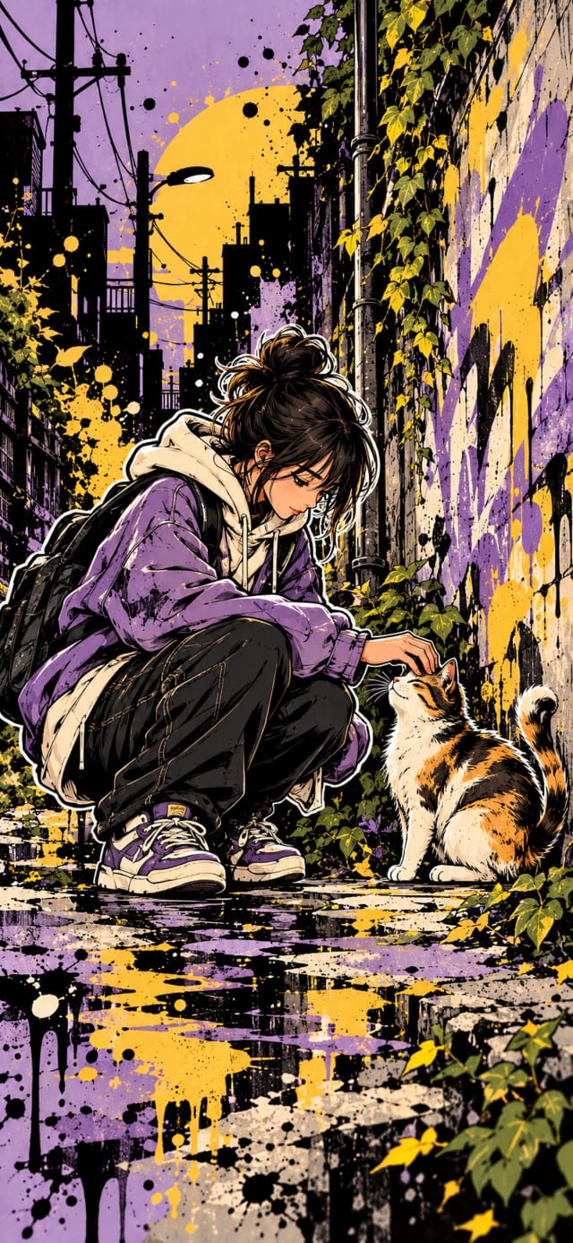Urban Cat Companion wallpaper