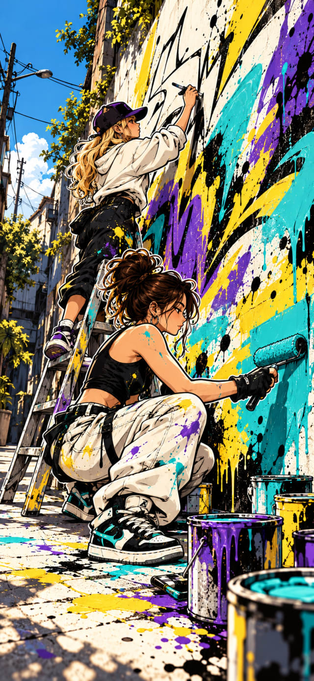 Graffiti Duo wallpaper
