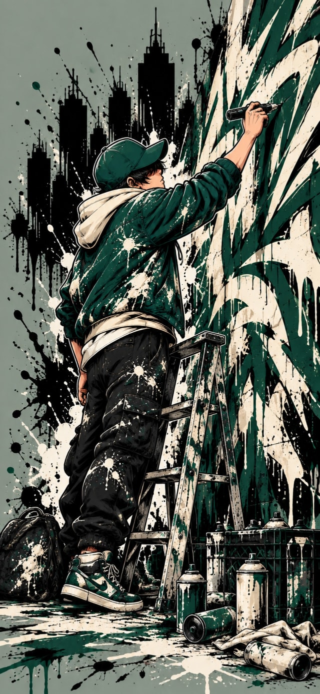 Graffiti Boy Artist wallpaper