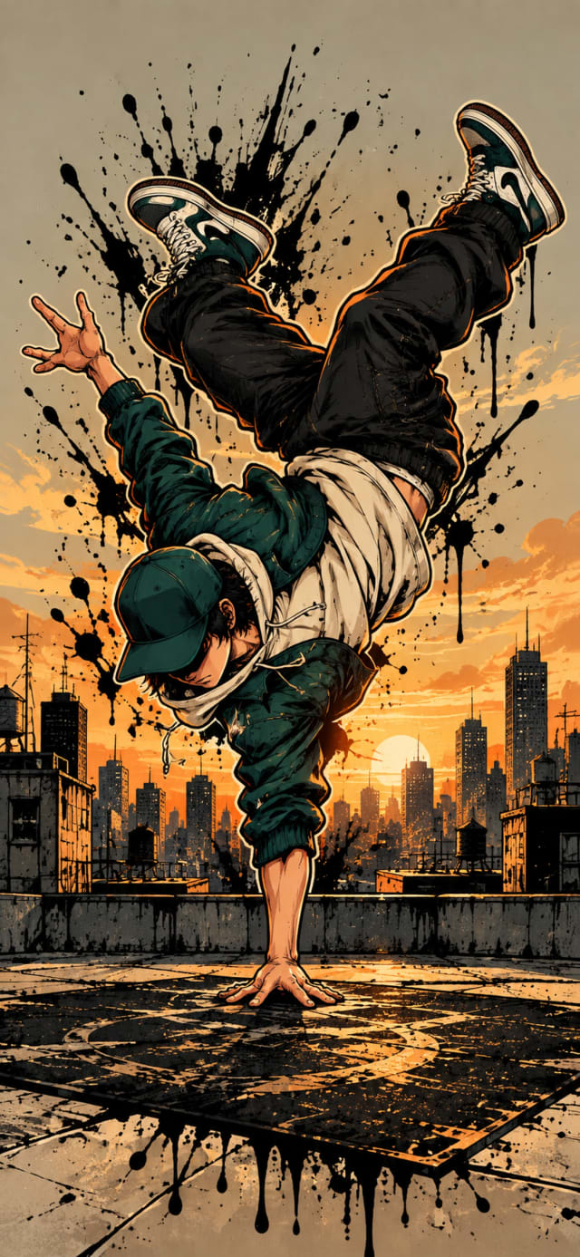 Rooftop Handstand wallpaper