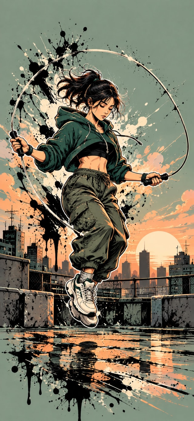 Rooftop Jump Rope wallpaper