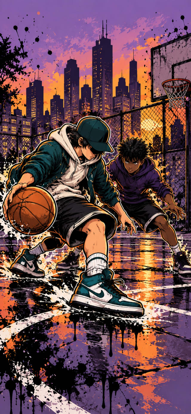 City Hoops Sunset wallpaper