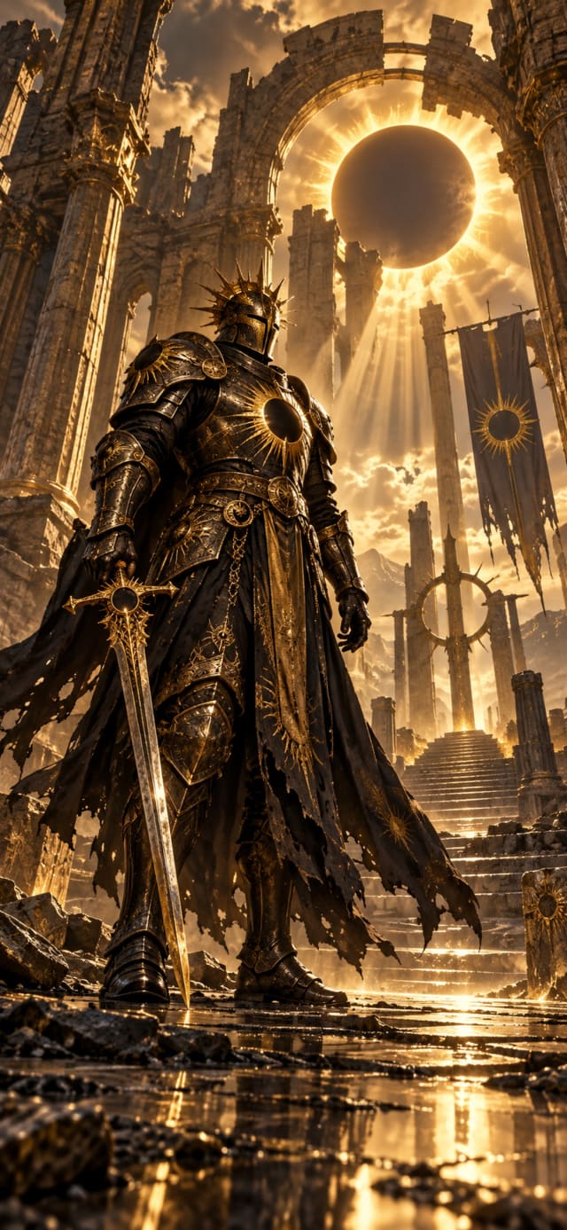 Solar Eclipse Paladin — Original Enemy Character Wallpaper wallpaper