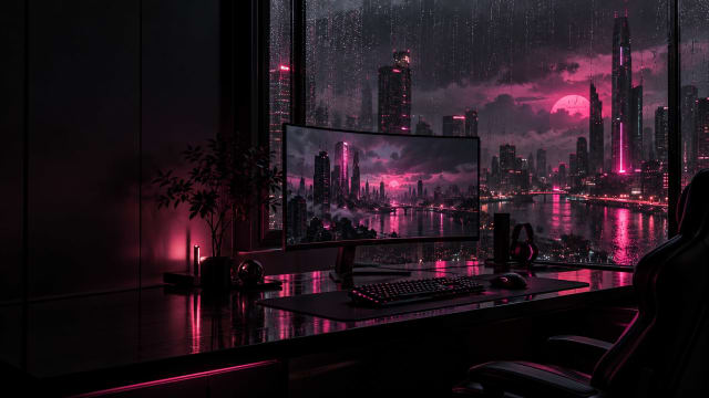 Nocturne Cyber Desk wallpaper