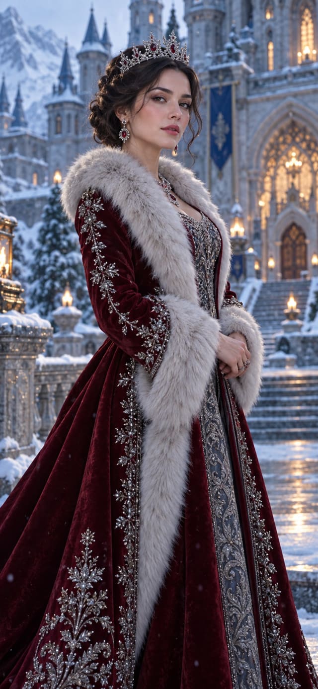 Burgundy Winter Queen — Beautiful Girls Mobile Wallpaper wallpaper