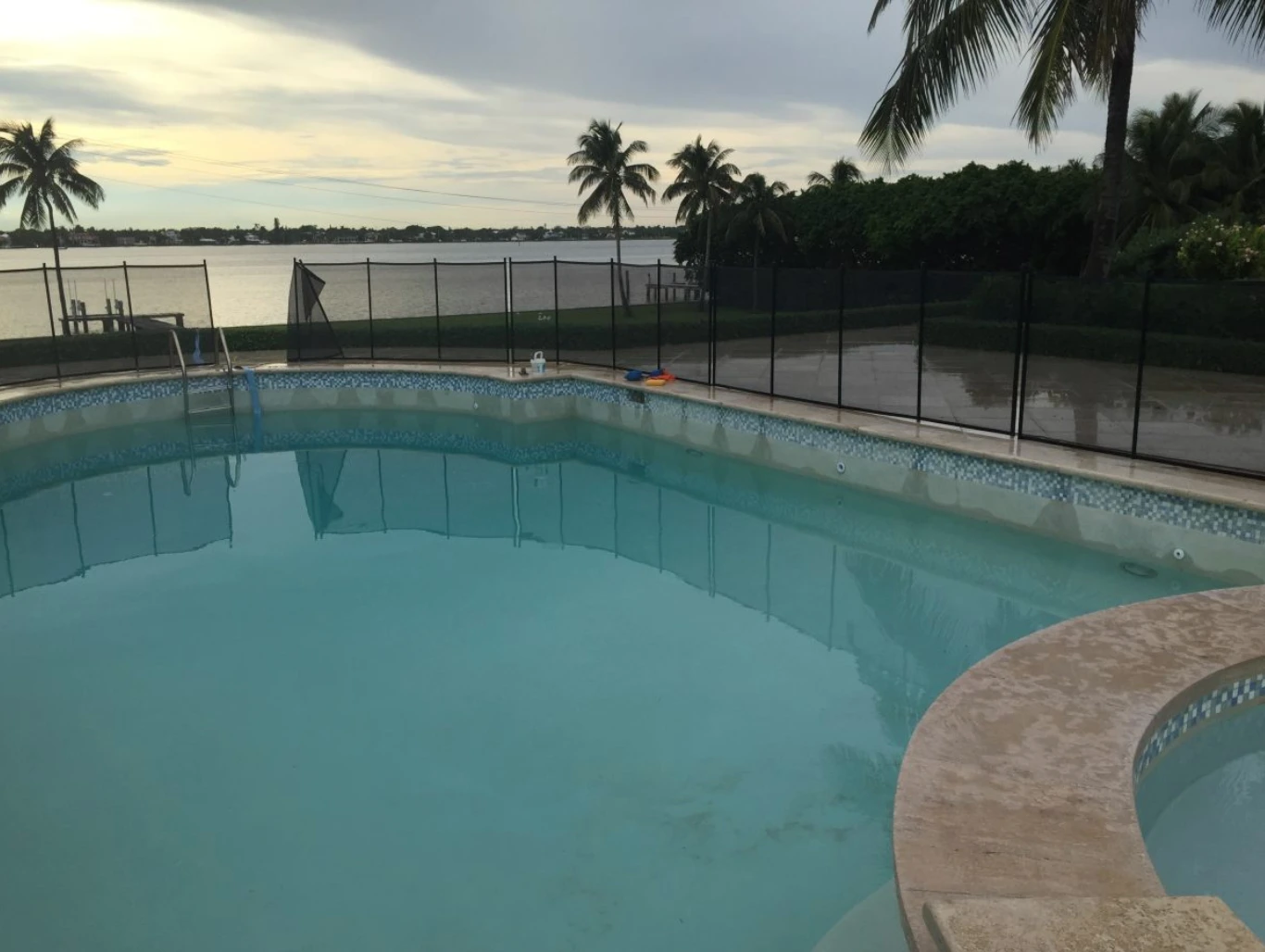 Langelier Pools technician performing commercial pool leak detection in South Florida