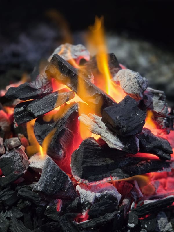 Charcoal fire