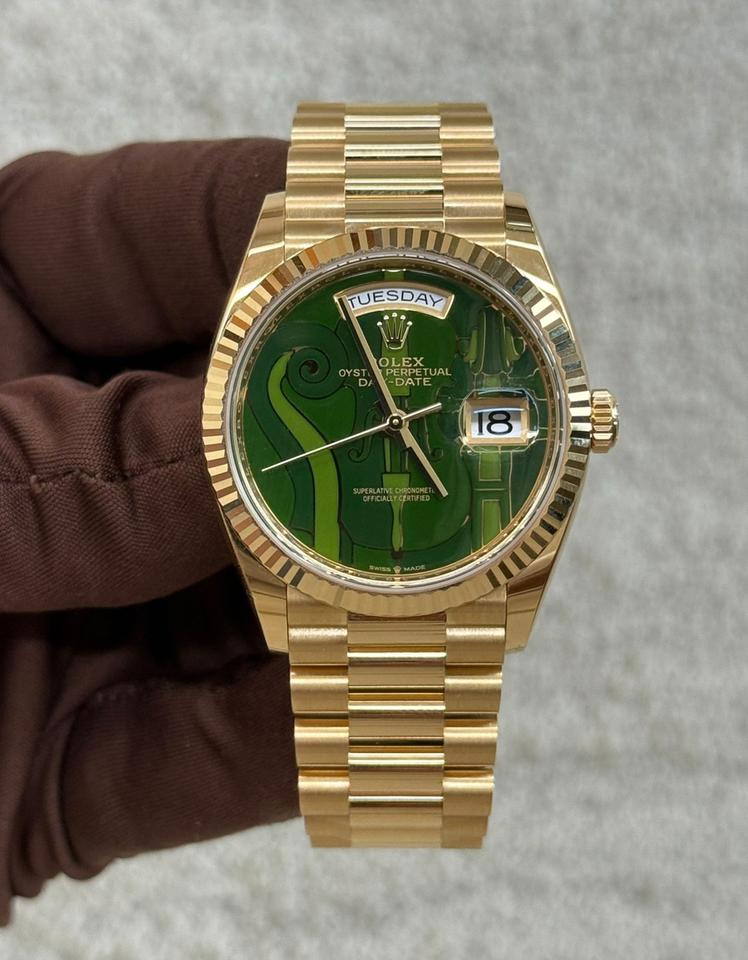 Rolex Day-Date 36 Day-Date 36 128238-VIO Yellow Gold Vienna Philharmonic Green Violin Dial