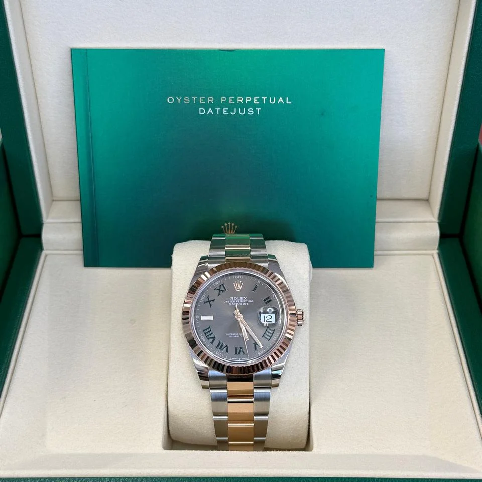 Rolex Datejust 41 2022 Two-Tone Rose Gold Oyster Wimbledon Dial - Box Only