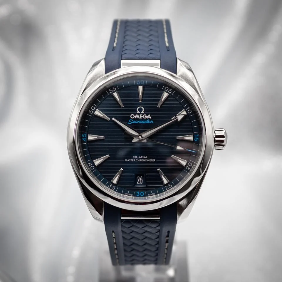 Omega Seamaster Aqua Terra 150M 41mm Blue Teak Dial Box Papers 220.12.41.21.03.001