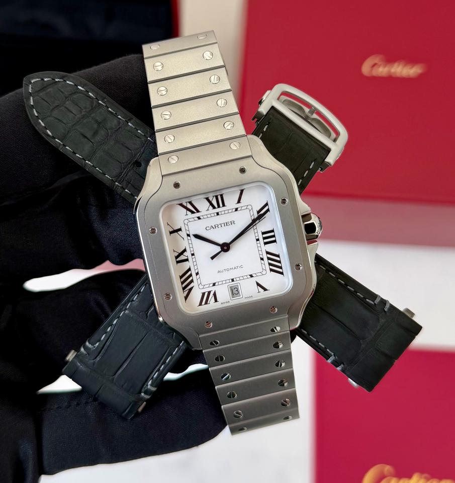 Cartier Santos de Cartier Titanium Large 2025 Complete Set with Strap