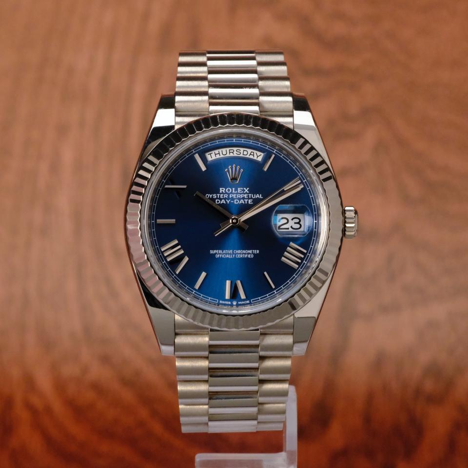 Rolex Day-Date 40 Day-Date40 40MM White Gold 228239 Blue Roman Dial - Full Set