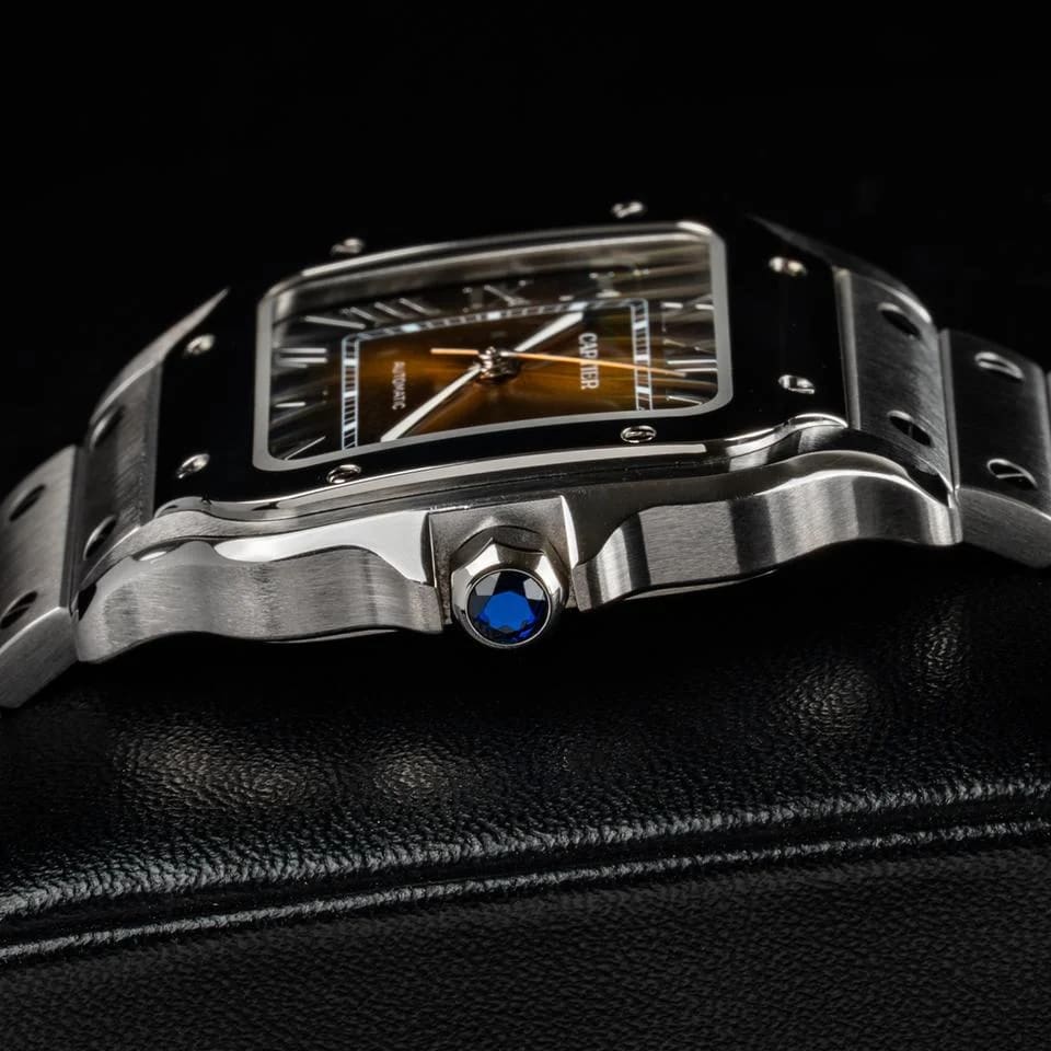 Cartier Santos de Cartier Medium 35.1mm Brown Dial WSSA0065 Complete 2032 Warranty Extra Leather Strap — photo 9