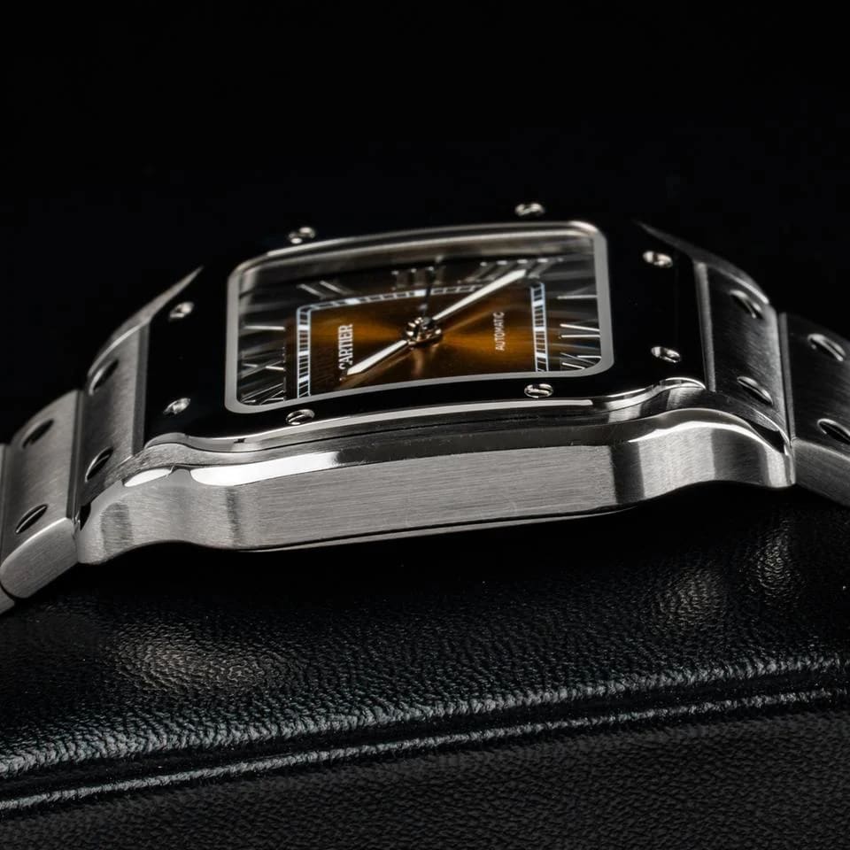 Cartier Santos de Cartier Medium 35.1mm Brown Dial WSSA0065 Complete 2032 Warranty Extra Leather Strap — photo 10