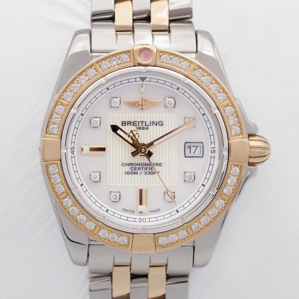 Breitling Galactic 32 C71356 32mm 18k Rose Gold/Steel Original Diamond Bezel MOP Dial .B