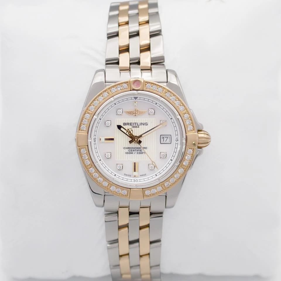 Breitling Galactic 32 C71356 32mm 18k Rose Gold/Steel Original Diamond Bezel MOP Dial .B — photo 2
