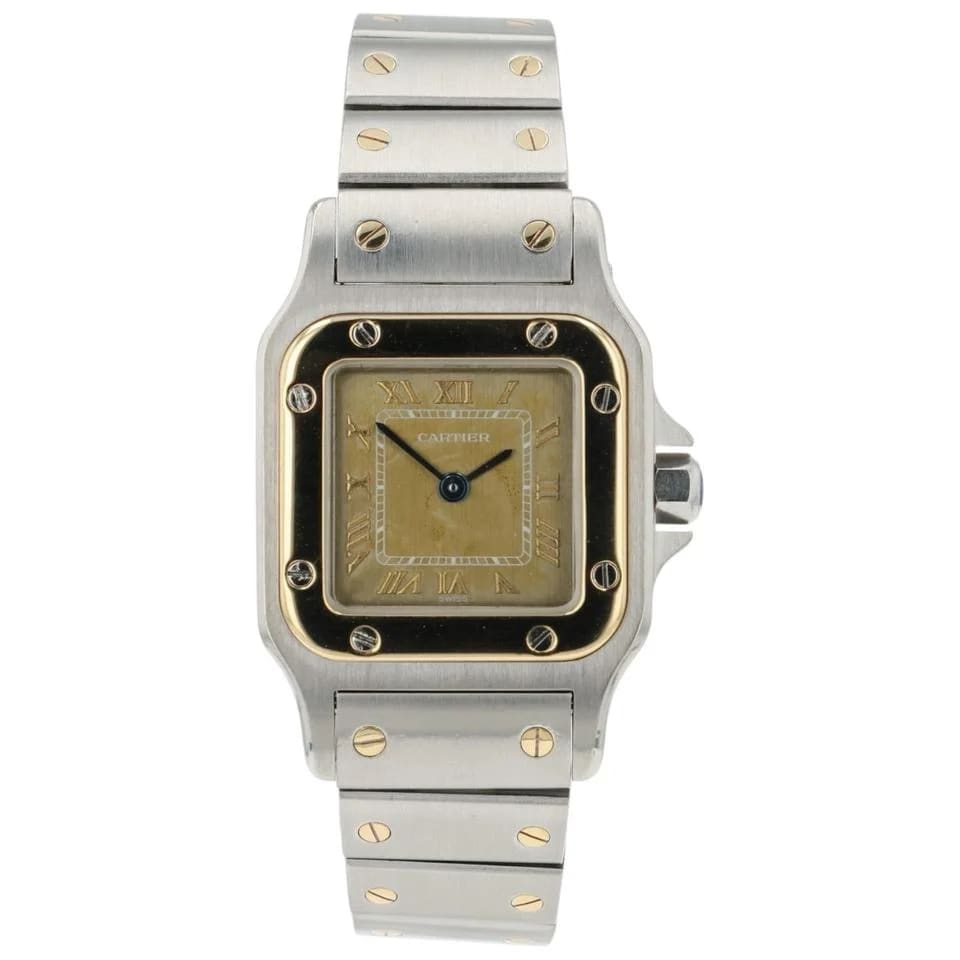 Cartier Santos Galbée Gold Dial Steel And Gold 24mm Quartz Women's Watch 1567 — photo 11