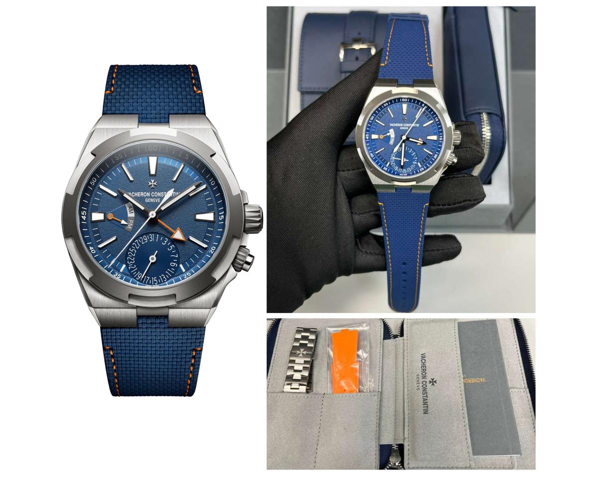 Vacheron Constantin Overseas Dual Time Cardinal Points 41mm Titanium Blue Dial Full Set new Release