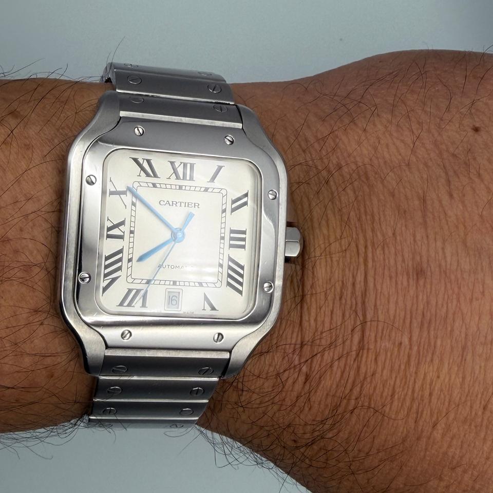 Cartier Santos De Cartier Large WSSA0018 | Full Set Extra OEM Strap | Delugs Strap | Very Good Condition — photo 4
