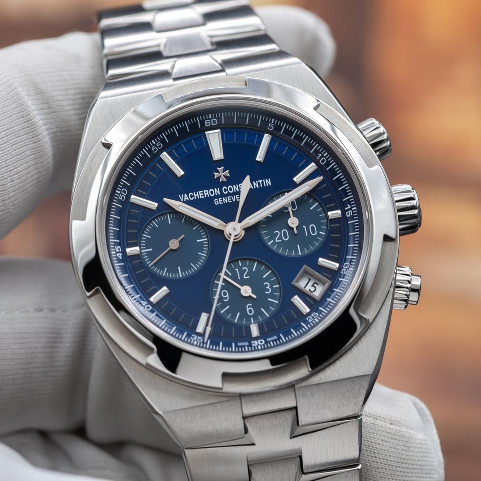 Vacheron Constantin Overseas Chronograph Blue Dial IN STOCK Full Set 2 Straps