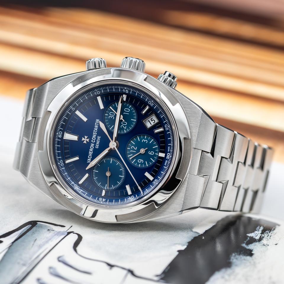 Vacheron Constantin Overseas Chronograph Blue Dial IN STOCK Full Set 2 Straps — photo 3