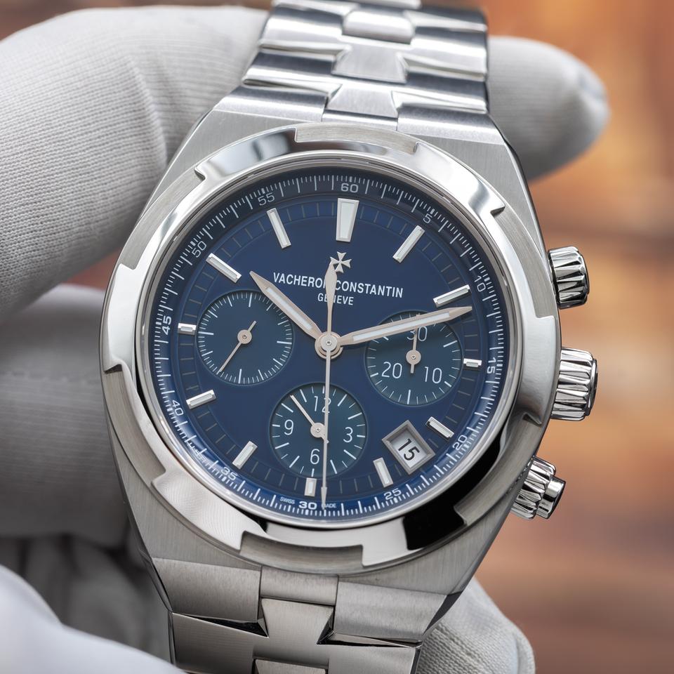 Vacheron Constantin Overseas Chronograph Blue Dial IN STOCK Full Set 2 Straps — photo 6
