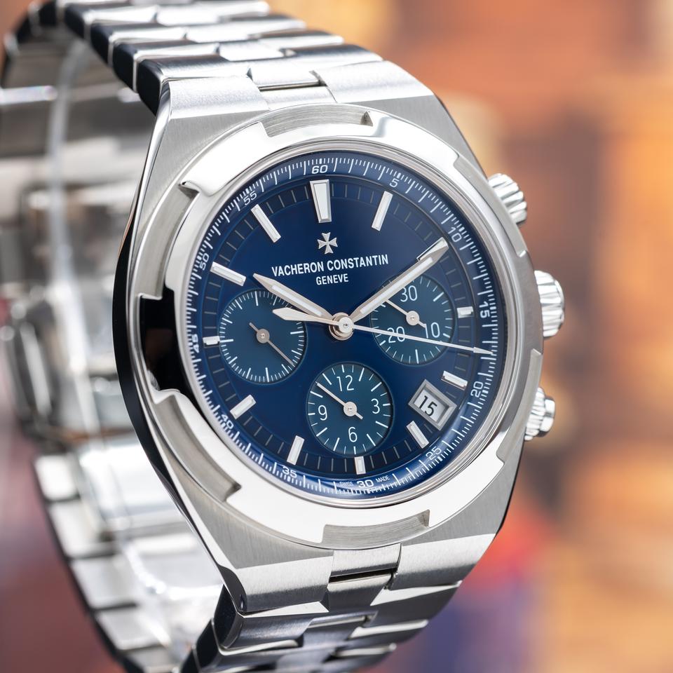 Vacheron Constantin Overseas Chronograph Blue Dial IN STOCK Full Set 2 Straps — photo 11