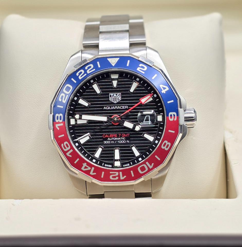 TAG Heuer Aquaracer 300M WAY201F Cailbre 7 GMT "Pepsi" Blue/Red Bezel 43mm Great — photo 5