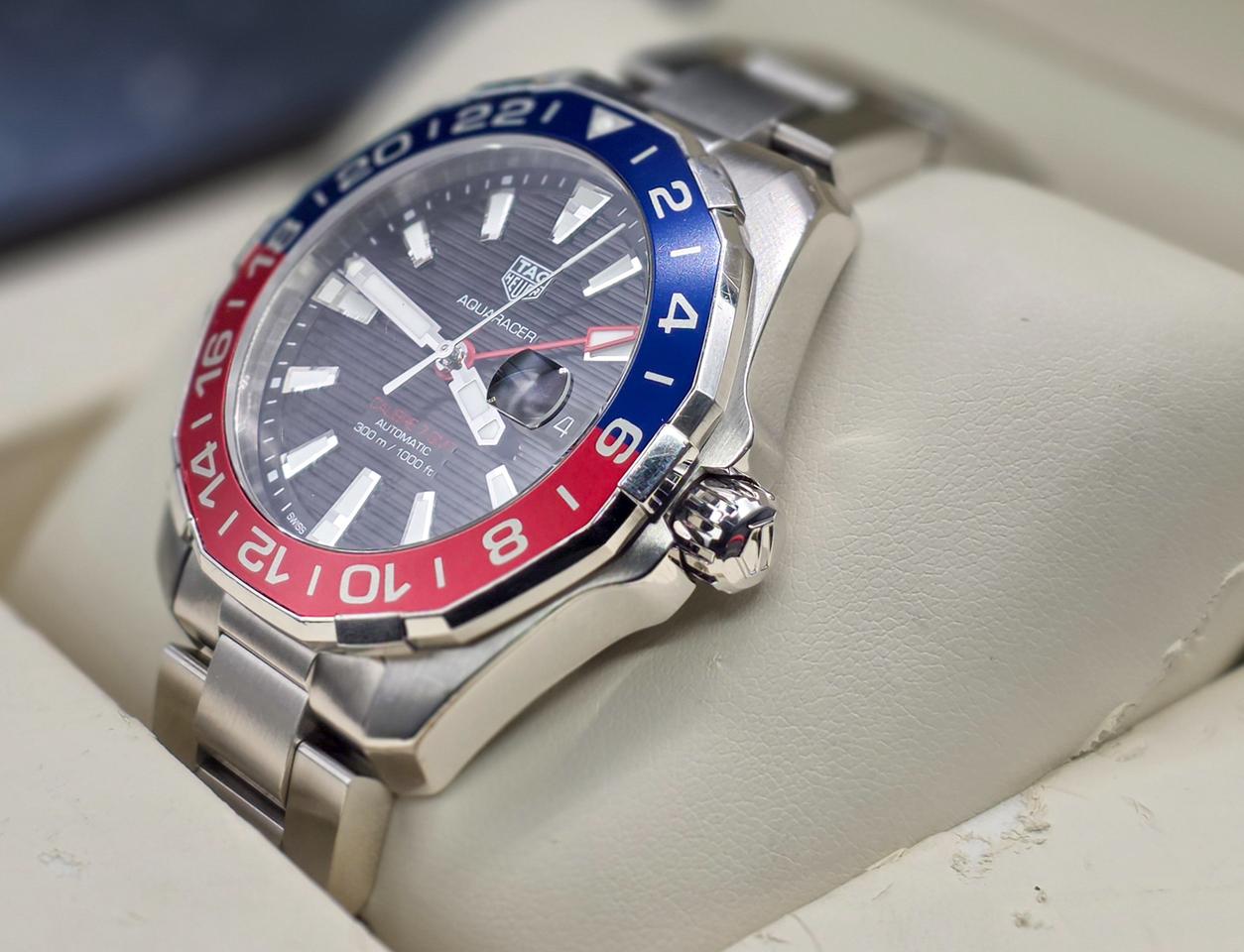 TAG Heuer Aquaracer 300M WAY201F Cailbre 7 GMT "Pepsi" Blue/Red Bezel 43mm Great — photo 6